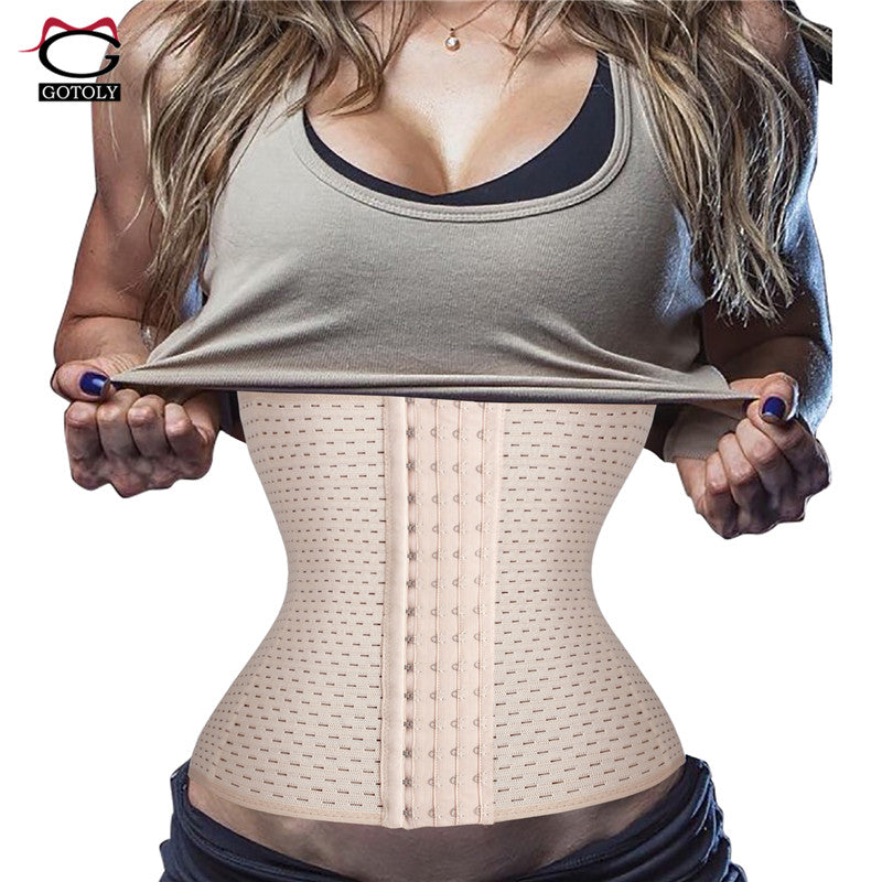Gotoly Waist Trainer for Women Body Shaper Girdles Shapewear Tummy control  Corset Zipper Vest With Adjustable Straps(Black Medium)