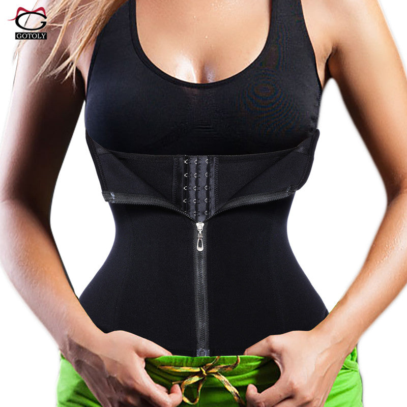 Waist Trainer Corset For Tummy Fat Burning Weightloss Double Control Body  Shapewear With Zipper And Hook