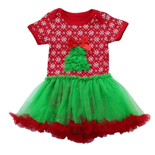 Christmas Trees Toddler Newborn Baby Girls Tutu Dress Rompers Jumpsuit